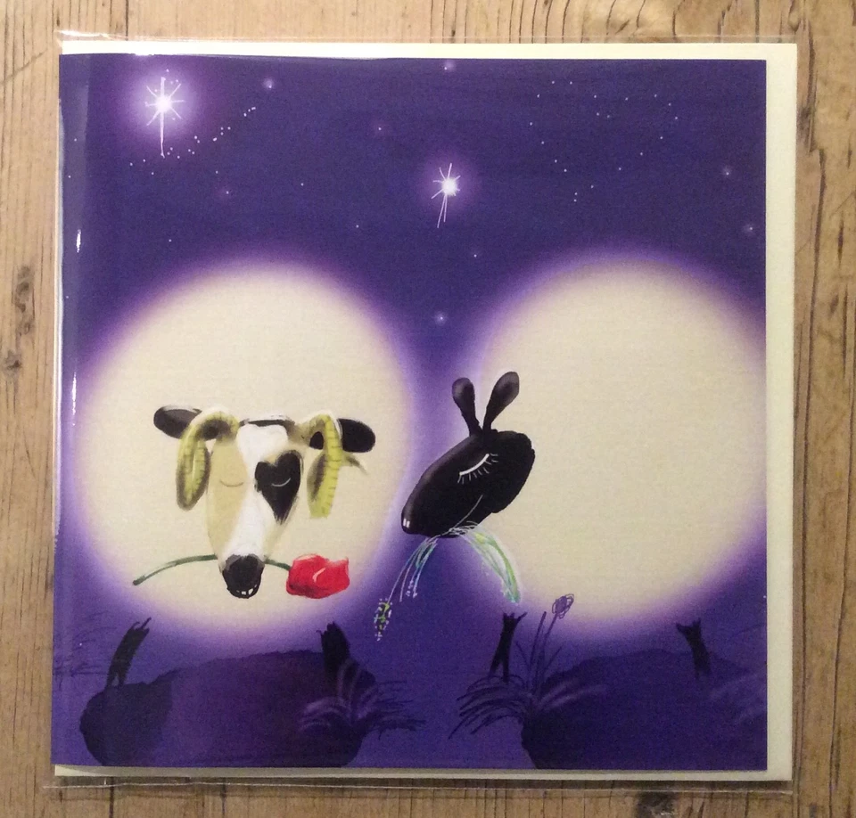 Valentines card. Hello Ewe. 6x6 inch square card. Blank inside - Image 2 of 3