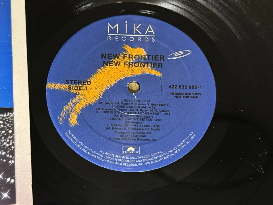 NEW FRONTIER MIKA LABEL HEARTLAND ROCK AOR HYPE STICKER VINYL LP NM - Image 2 of 3