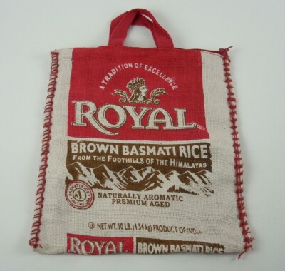 Royal Basmati Rice Burlap Bag Light Beige, Zippered Sack ...