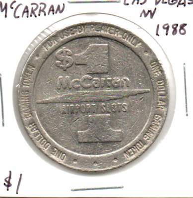 McCarran Airport Casino Las Vegas 1988 One Dollar Gaming