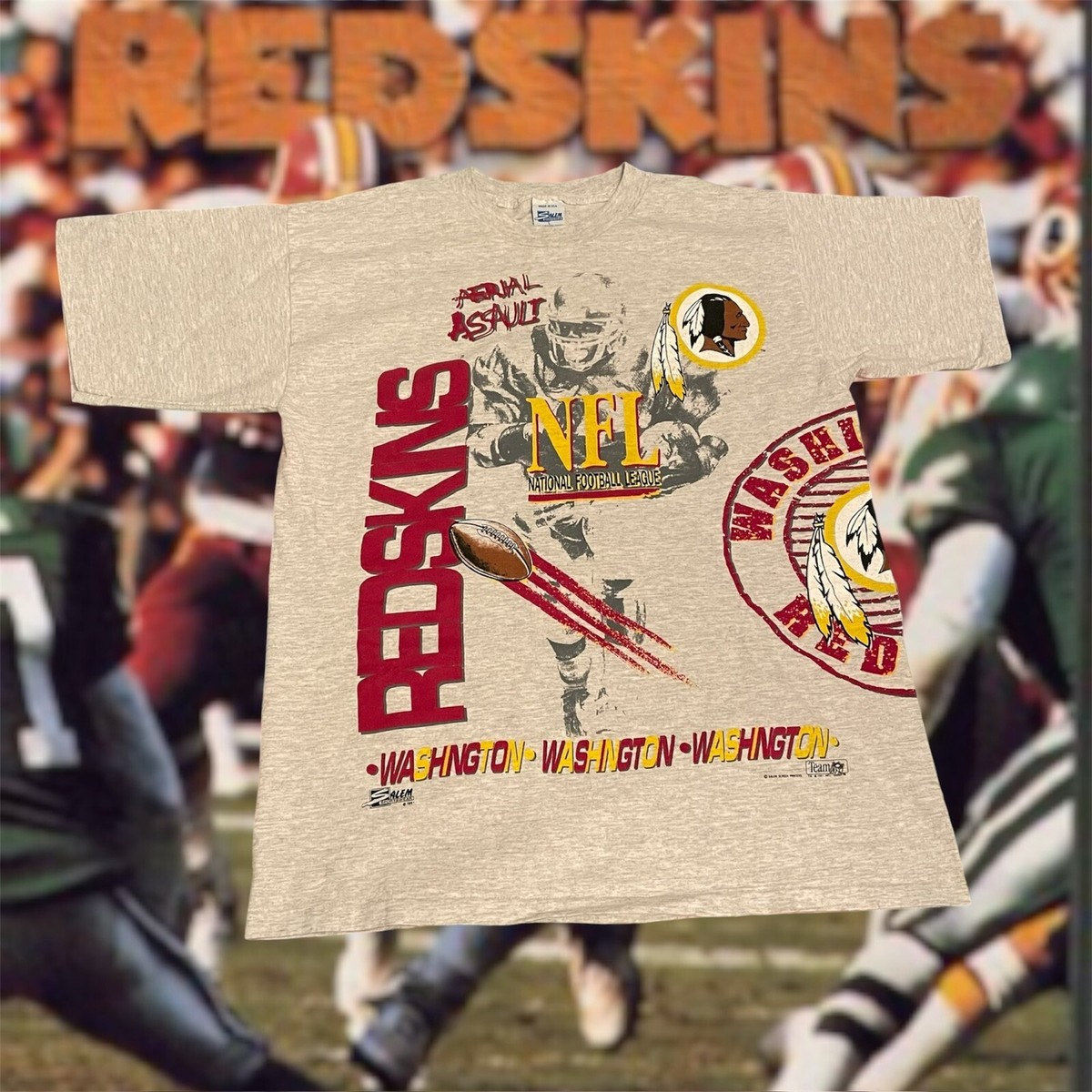 Vintage 1991 NFL Washington Redskins Commanders RARE Football Tee