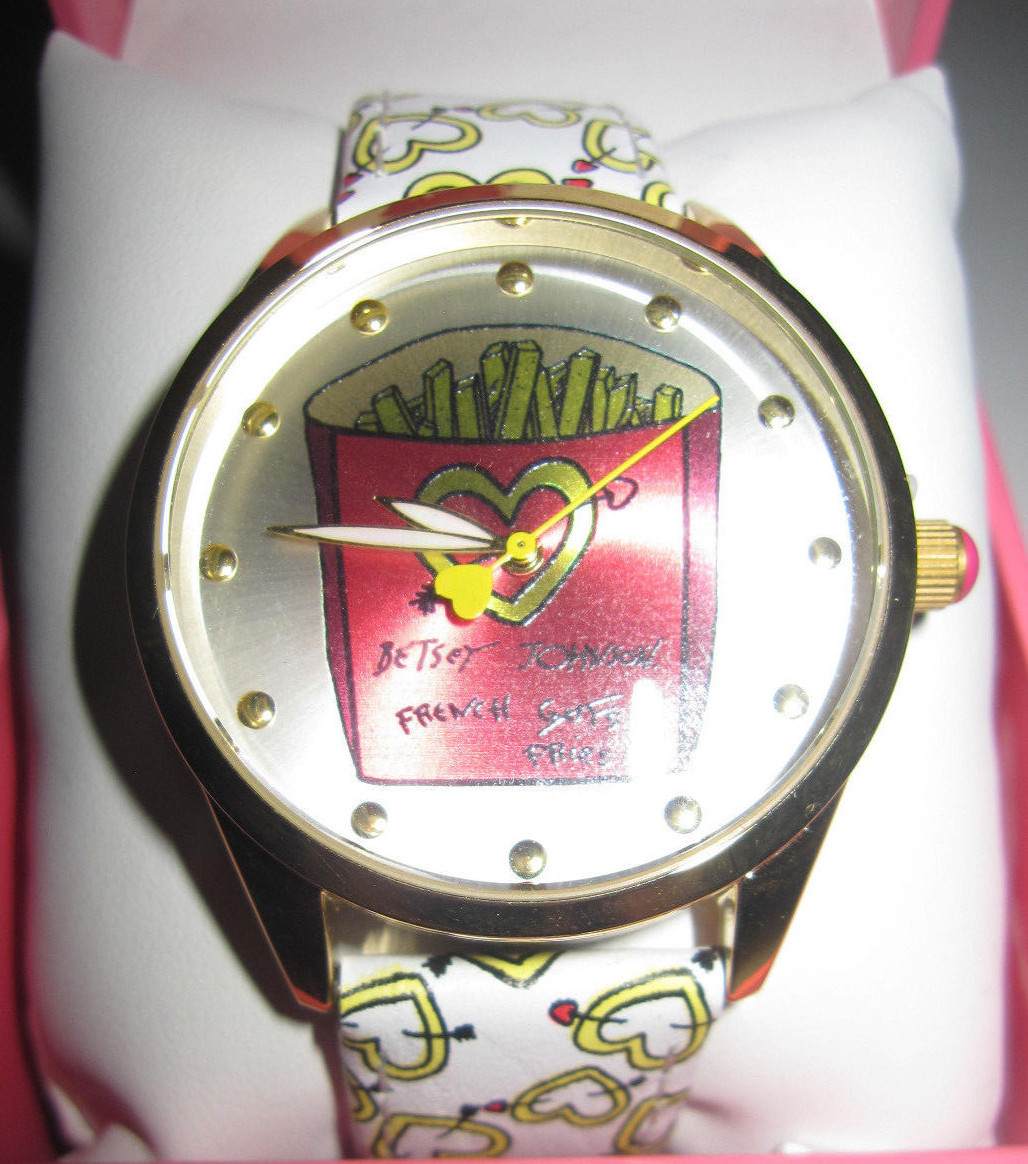 BETSEY JOHNSON FRENCH FRY WATCH FOR HEARTS ON BAND