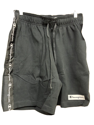 Mens Champion Heavyweight Black Sweat Shorts Size- Medium | eBay