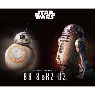 Bandai STAR WARS 1/12 BB-8 & R2-D2 Plastic Model Kit Figures Toy Forces Robot