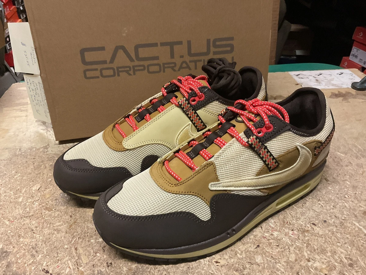 DS MENS NIKE AIR MAX 1 CJ TRAVIS SCOTT CACTUS JACK DO9392 200 SZ 11.5 BOXTAPE