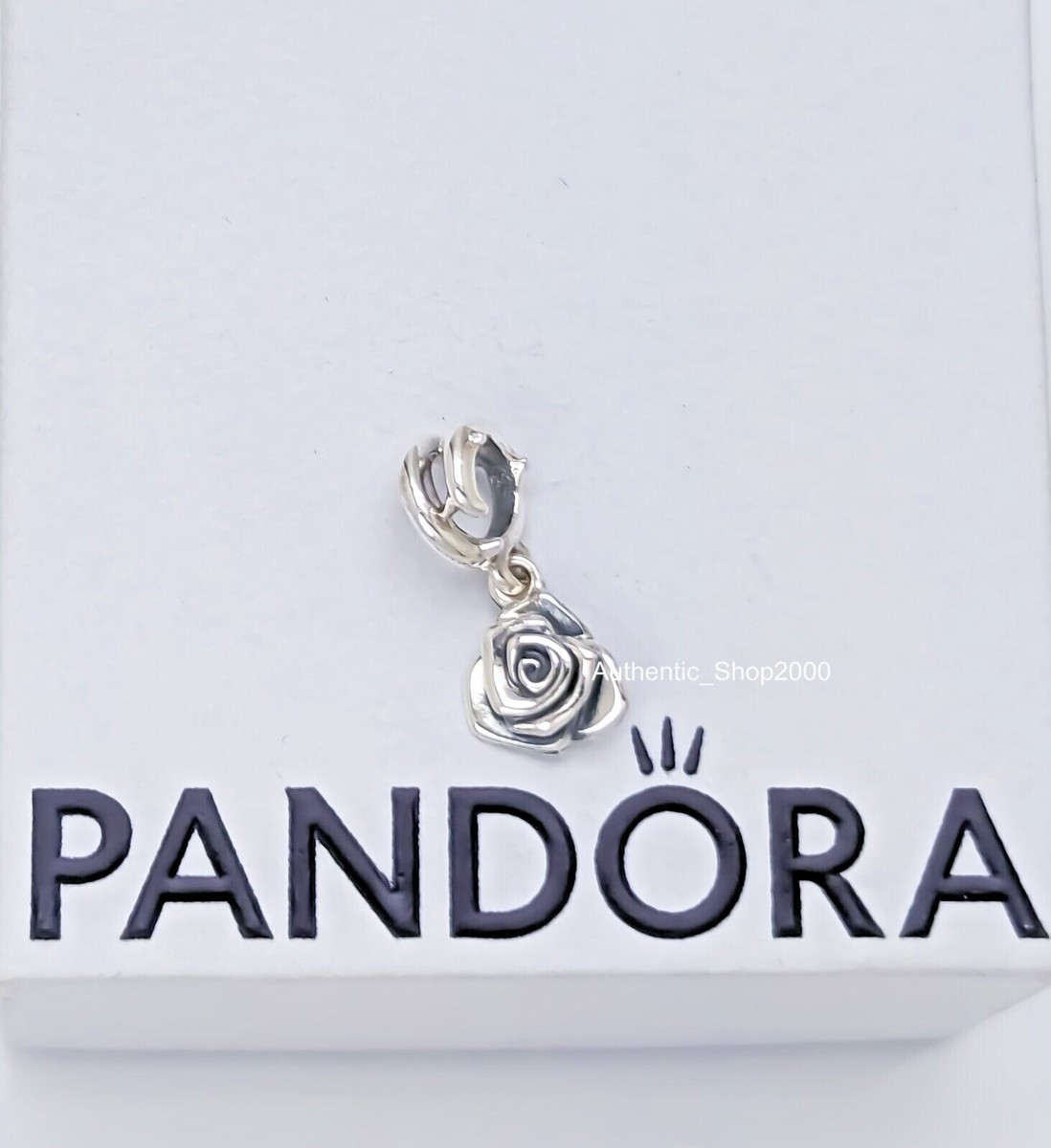 NEW 100% Authentic PANDORA Brand 925 Silver Rose in Bloom Dangle Charm  793213C00 - Main Image