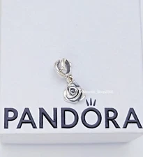 NEW 100% Authentic PANDORA Brand 925 Silver Rose in Bloom Dangle Charm 793213C00