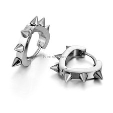 Heart Shape Fashion Mens Ladies Punk Style Stainless Steel Ear Stud Earrings