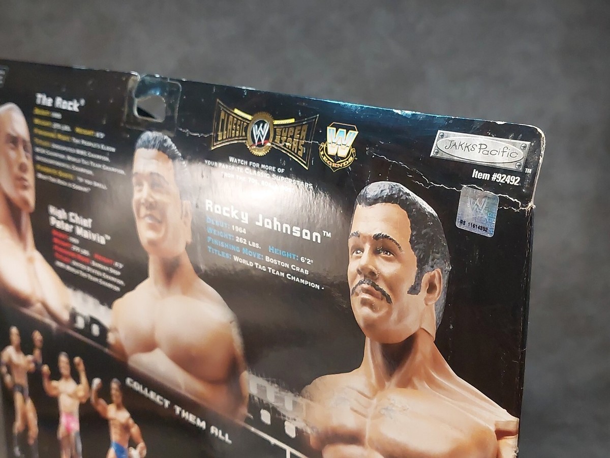 WWE Jakks Classic Superstars 3 Pack The Rock High Chief WWE Jakks Classic Superstars 3 Pack The Rock High Chief