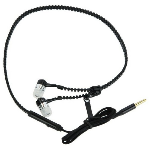 MAXY AURICOLARE STEREO SUPER BASS ZIPPER CUFFIE IN-EAR MICROFONO BLACK 78B2EDA - Foto 4 di 7