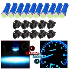 10x PC74 T5 Ice Blue Led Bulb Twist Locks Instrument Panel Cluster Dash Light