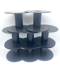 8 Empty Plastic Spools, 4-3/8" Height 6-1/2" Diameter 2-1/4" ID