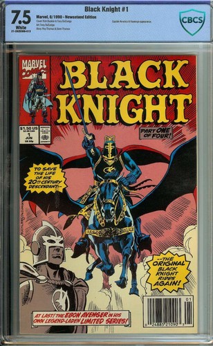 BLACK KNIGHT #1 CBCS 7.5 WHITE PAGES // MARVEL COMICS 1990