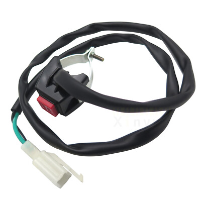 RED Engine Stop Button w/ Plug For Motorcycles ATVs Scooters Snowmobile 22mm bar