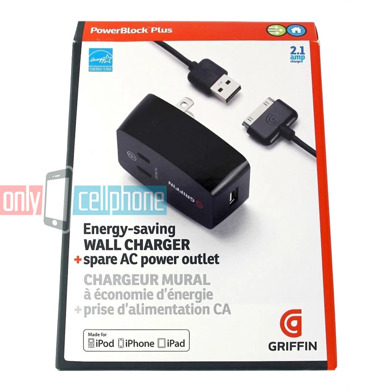 Griffin 2.1A Wall Home Charger Apple MFI Data Sync Cable for iPad 3/2/1 - Image 4 of 4