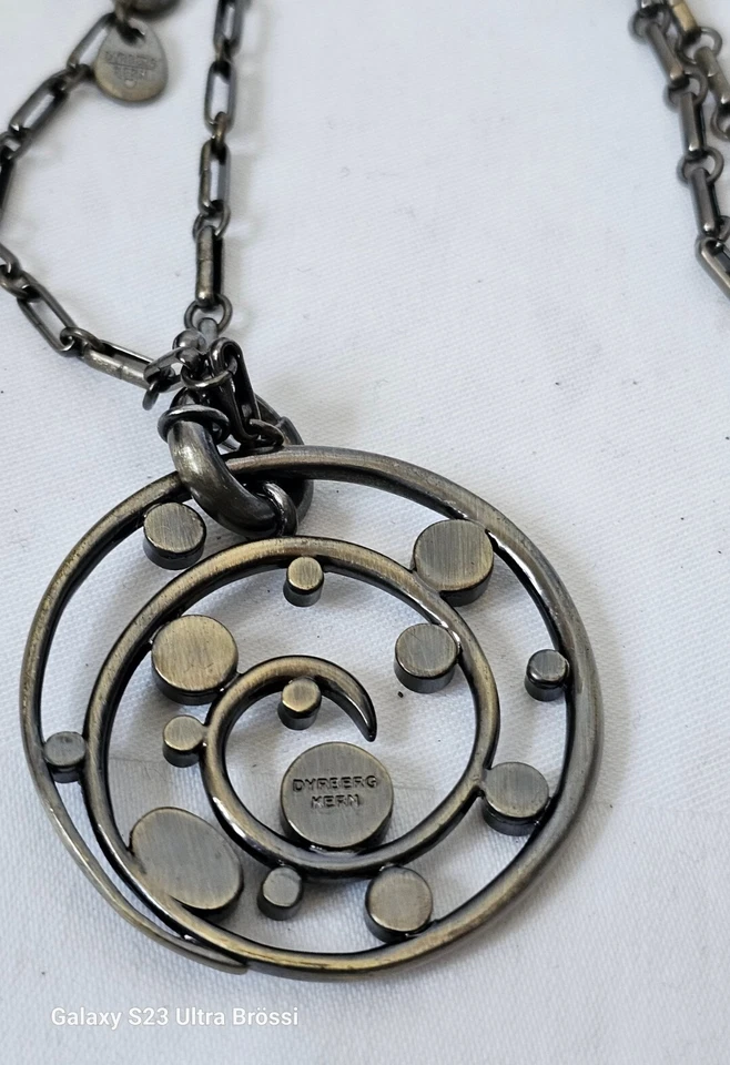 Dyrberg Kern Halskette/Anhänger Bronziert Runden Strass Edelstein Tigerauge . - Bild 3 von 4