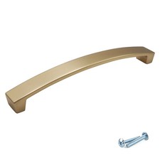 Brushed Brass Bow Kitchen Cabinet Door Handles Cupboard Drawer Bedroom Furniture