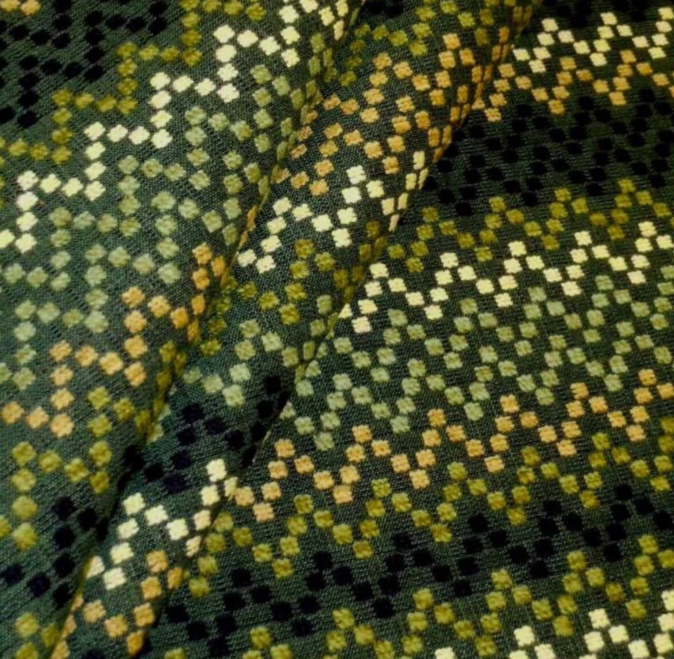 Zig Zag Peaks in Green Moss Hemp boho chic bohemian vintage style fabric - Image 4 of 4