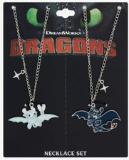 How To Train Your Dragon Toothless  Light Fury Best Friend Necklace Set