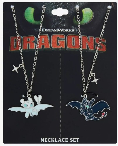 How To Train Your Dragon Toothless & Light Fury Best Friend Necklace Set
