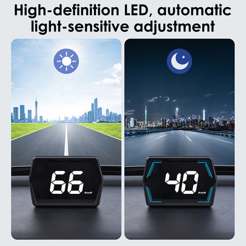 Digital Car HUD Speedometer Head Up Display MPH KMH GPS Compass Overspeed Alarm - Picture 14 of 19