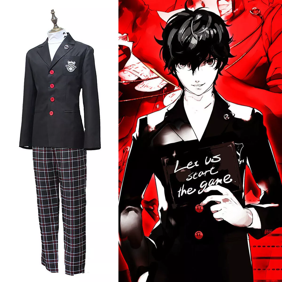 Persona 5 Joker Protagonist Akira Kurusu Ren Amamiya Cosplay Costume