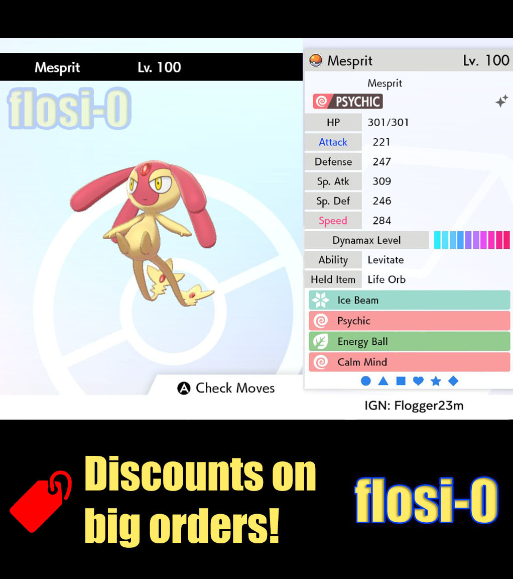 Pokemon Sword and Shield 6IV Shiny Mesprit | eBay