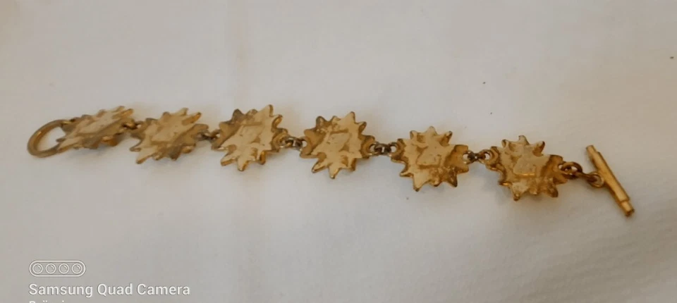 Biche de Bere Armkette Bracelet Moonstone 1980er Vintage Armband art Glasses - Bild 4 von 4