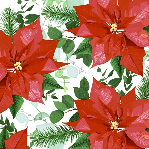 20 Servietten Floral Christmas Weihnachtsstern Blumen Weihnachten Advent 33X33Cm-image
