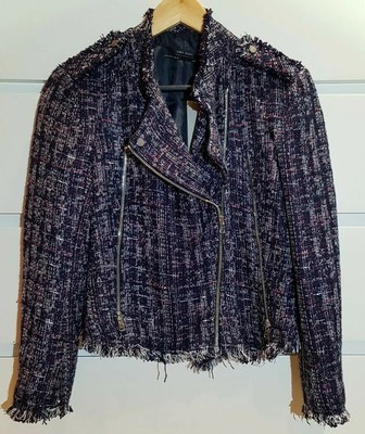 zara frayed tweed jacket