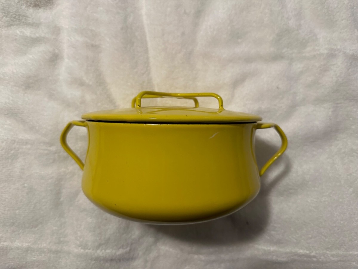 Vintage Dansk Kobenstyle Yellow Enamel Dutch Over 7.25