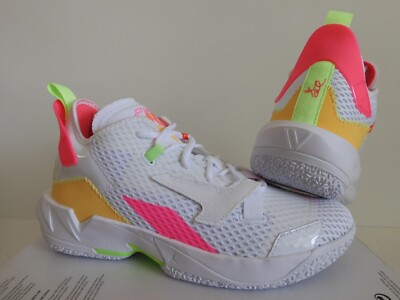 NIKE AIR JORDAN WHY NOT ZERO.4 WHITE-CITRON PULSE-HYPER PINK SZ 9