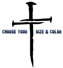 Cross Nails Vinyl Die Cut Decal Sticker - Jesus Christ Christian Religious God