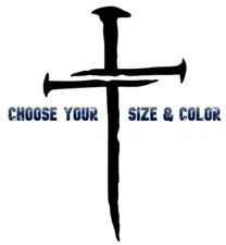 Cross Nails Vinyl Die Cut Decal Sticker - Jesus Christ Christian Religious God