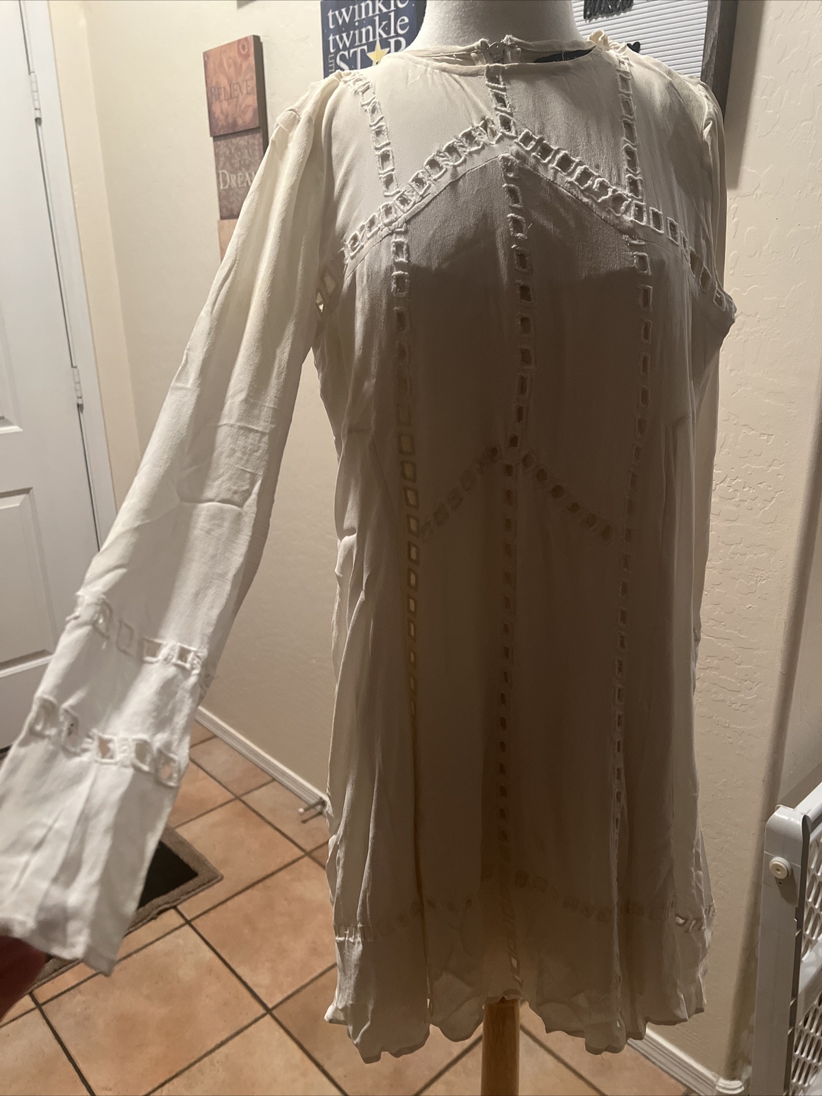 RELIGION “We Live In Black” White Cut Out Dress S L… Gem