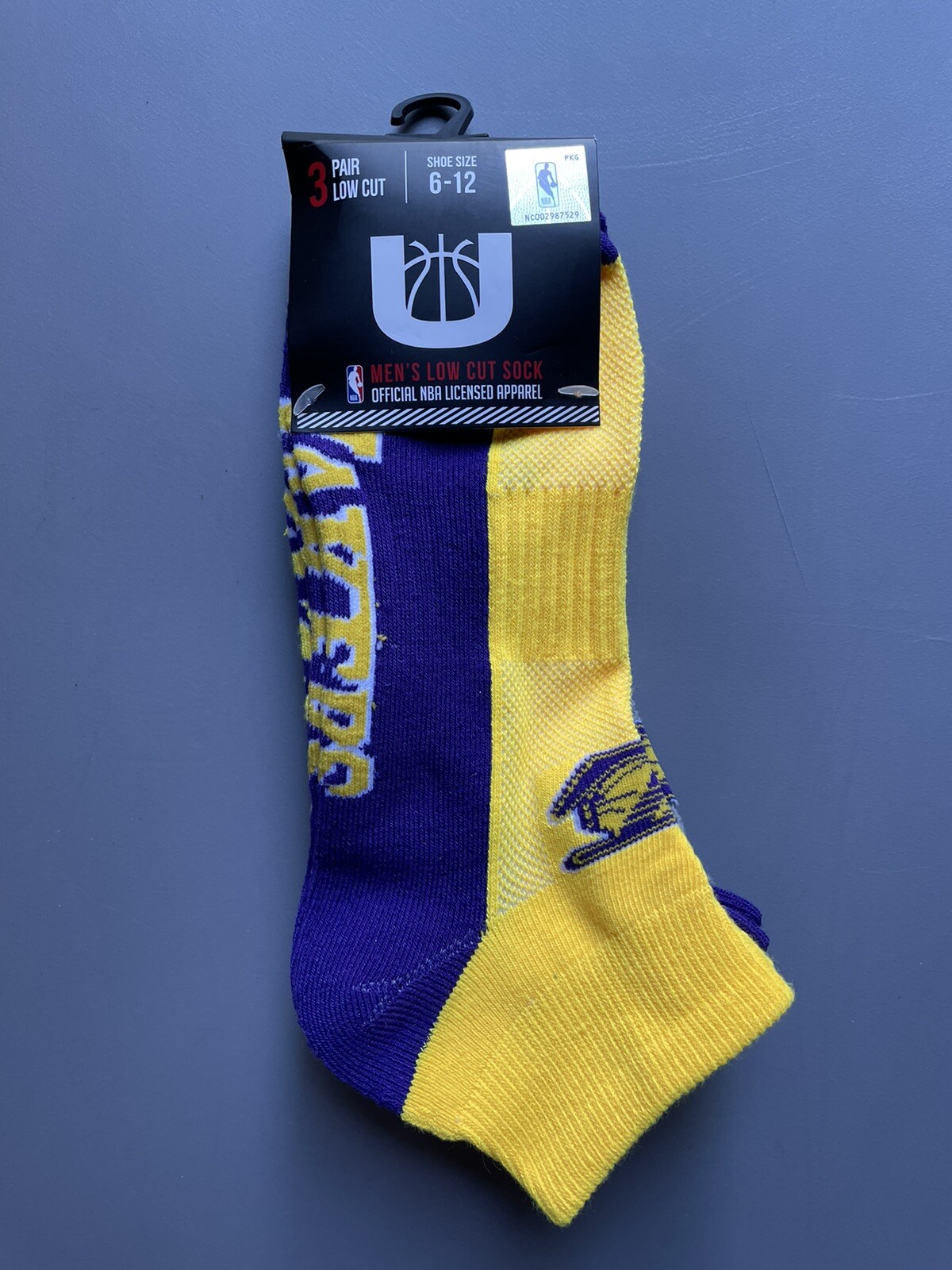 Los Angeles Lakers NBA Men’s Low Cut Socks, Men’s Shoe Size 6-12, 3-Pair Low Cut