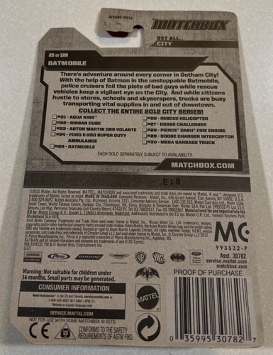 2012 Matchbox MBX Adventure City Batmobile BLUE - Picture 2 of 2