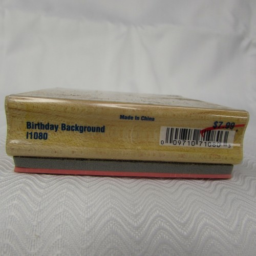 Stampabilities Happy Birthday Background Rubber Stamp 2007 Party Card Making - Picture 4 of 4