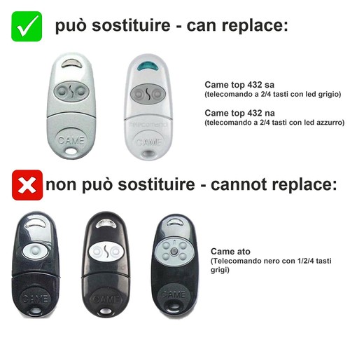 Telecomando Multikoo slide grigio compatibile con Came TOP 432/434SA, 432/434NA - Imagen 2 de 8