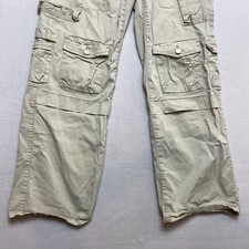 VINTAGE Garage Pants Womens 09 Khaki Wide Leg Cargo Stretch