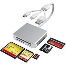 Memory Stick Pro Duo Adapter - 5 in 1 Aluminum Multi Memory Card Reader with...