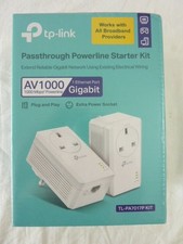 TP-Link AV1000 Passthrough Powerline Starter Kit TL-PA7017P KIT Gigabit Ethernet