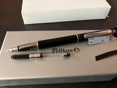 Pelikan Pura  P40 Black  Fountain Pen FINE NIB with Converter