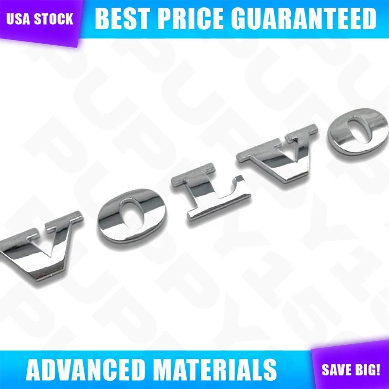 Tailgate Emblem Letters For VOLVO XC60 XC90 S60 V60 Gloss Silver Truck Lid Badge Foto 2 de 4