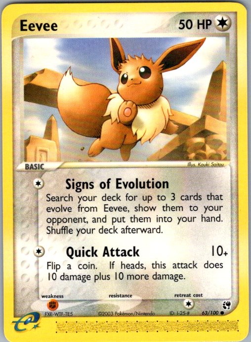 Eevee 63/100 Common Sandstorm NM