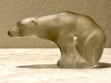 Rene Lalique Glass Small Polar Bear 2" x 3" France