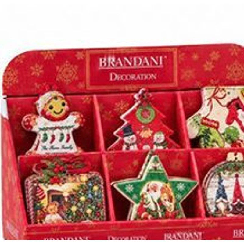 Sottobicchiere Natale Christmas Ceramica Sughero BRANDANI Mini Decori Assortiti, fotografia 4 di 9