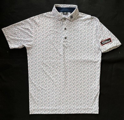 FootJoy Men Golf Polo Shirt Doodle Pique Stretch Athletic Titliest