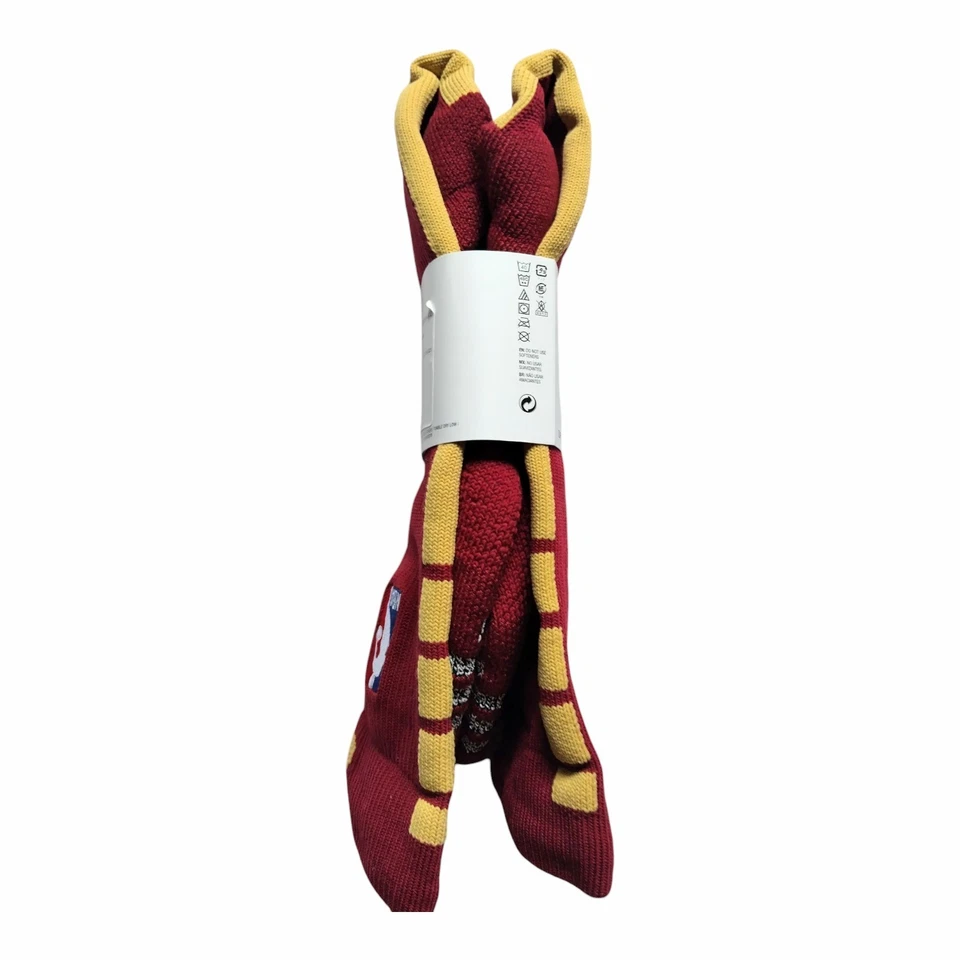 Calcetines hasta la rodilla Nike NBA Authentics Elite, grandes, ajuste seco, vino/dorado Foto 3 de 4