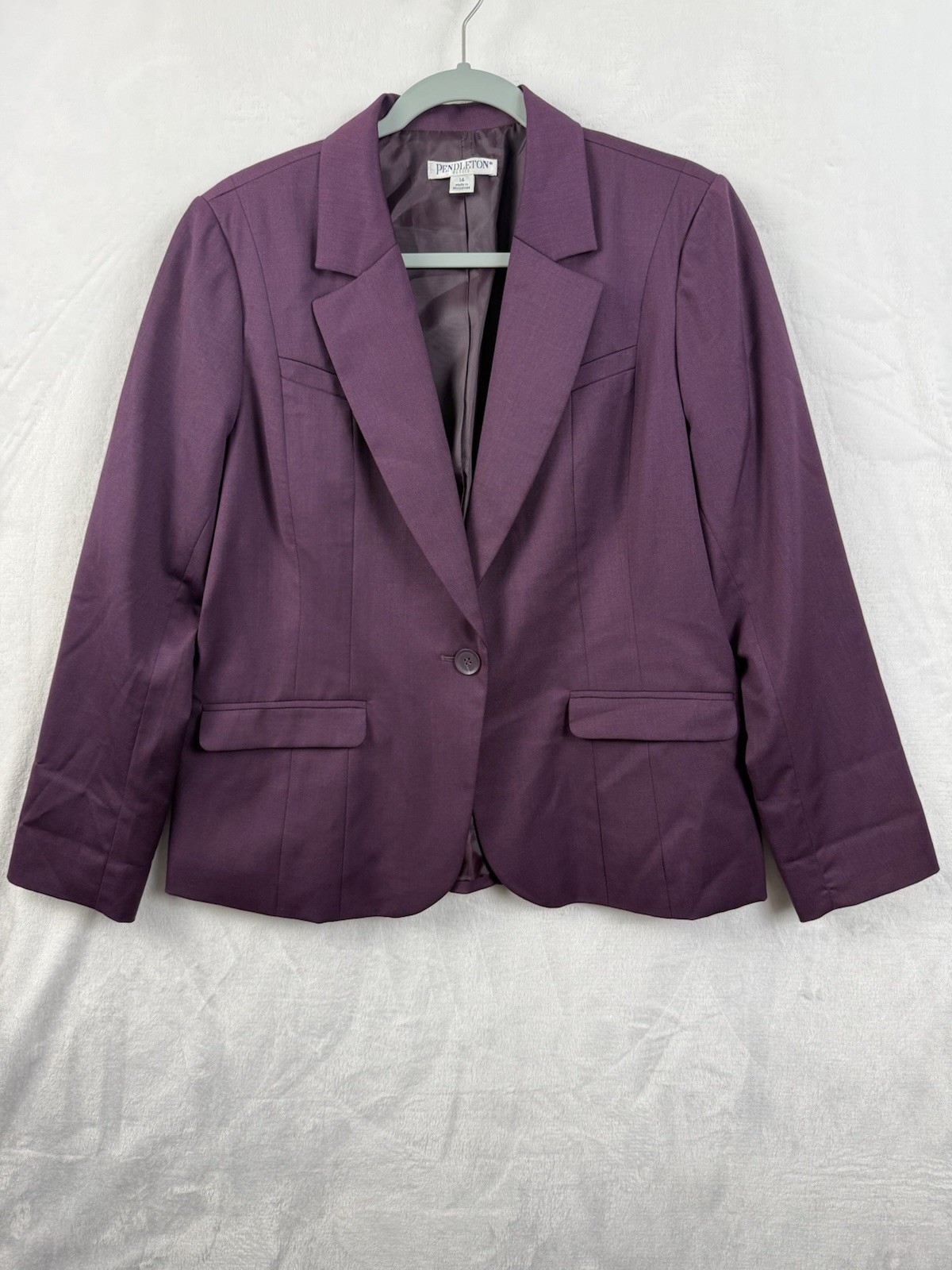 Pendleton Purple Wool/Polyester Blazer Size 14 Pe… - image 1